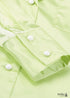 Pijama bohemio Corinne de satén en verde y beige.